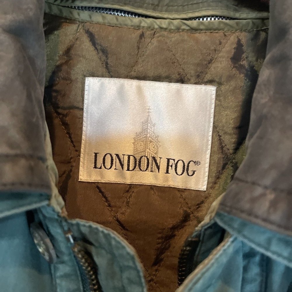 Vtg Women's Towne London Fog Green/Brown Jacket w/Zip In Lining Medium Pockets - Picture 2 of 15